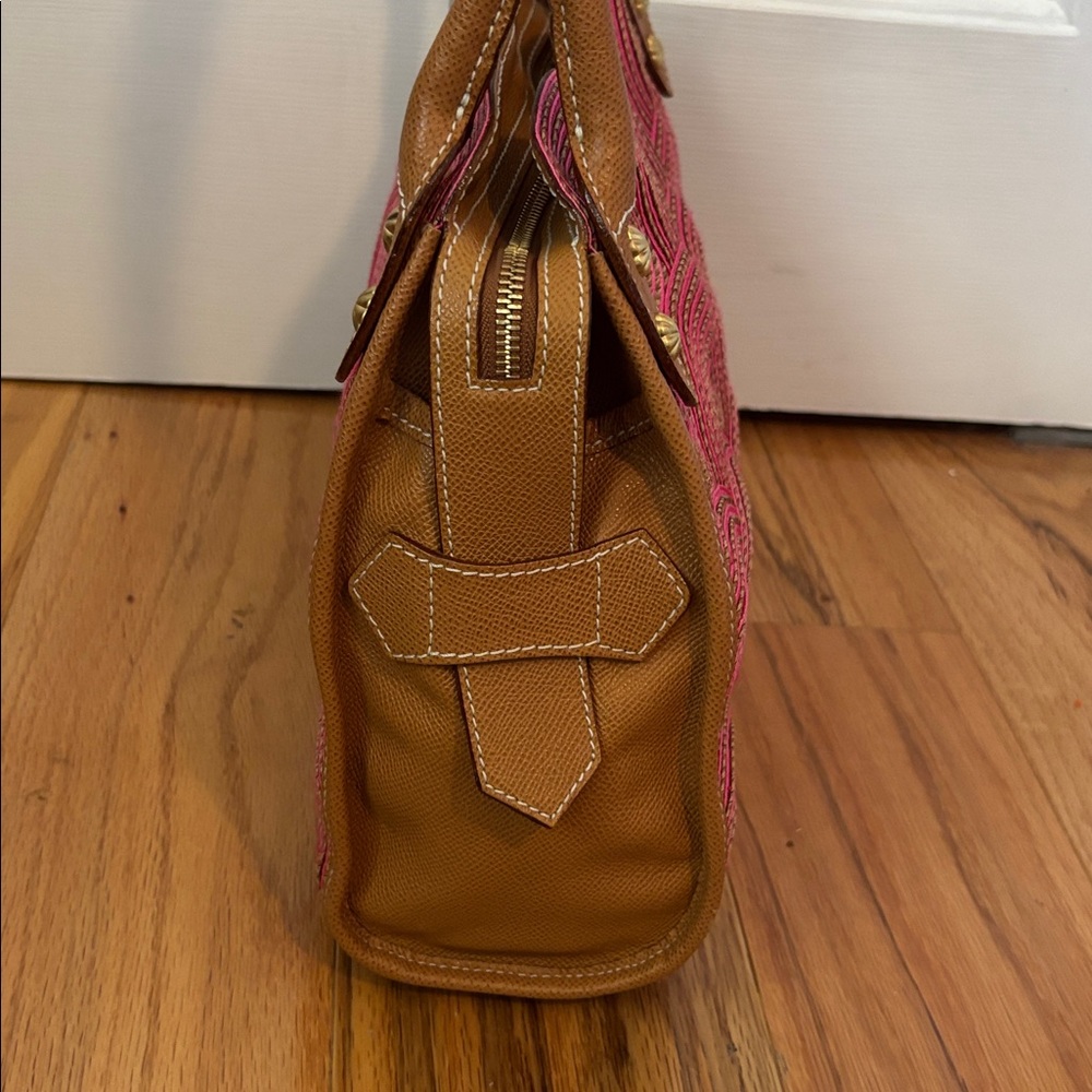 ERIC JAVITS limited edition Lil Circles Tan Pink leather bag - Picture 6 of 13